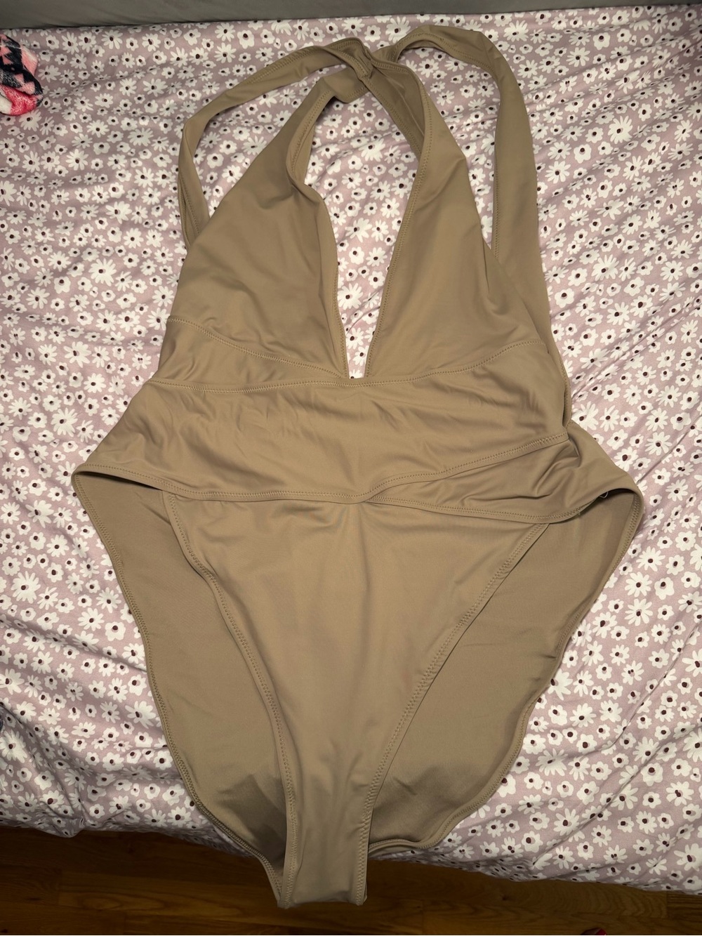 SKIMS Recycled Swim Cut Out Plunge One Piece Swimsuit Desert Size 3X NWT